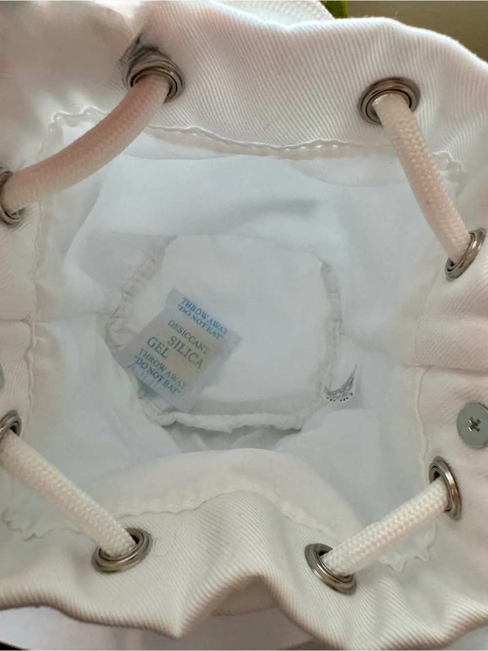 Dior White Drawstring Bucket Bag with Chain Strap brand new authentic!